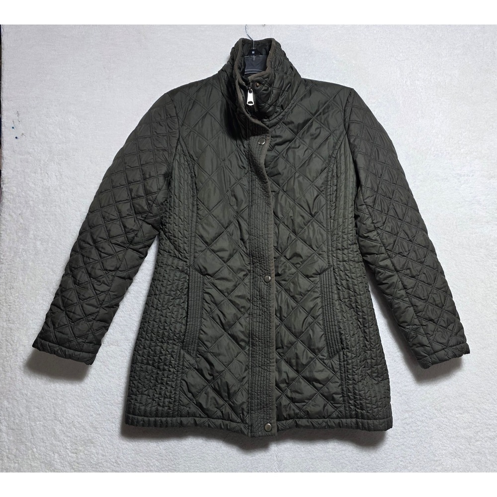 Marc New York Andrew Marc Women's Olive Quilted Jacket Stand Collar Size M